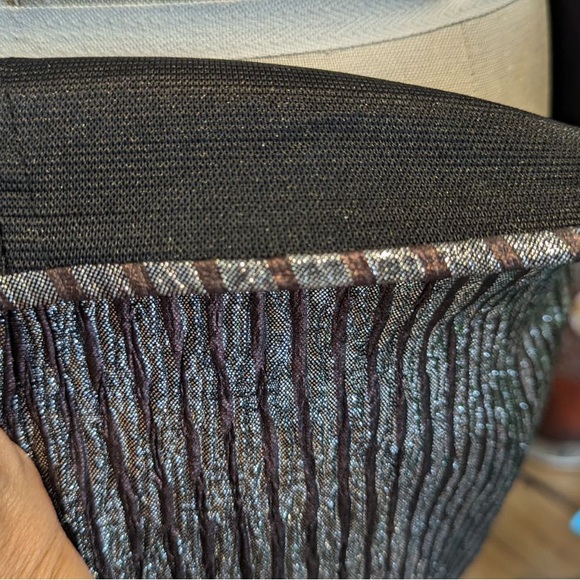 BCBG silver brown long pull on skirt size Med - Picture 5 of 8